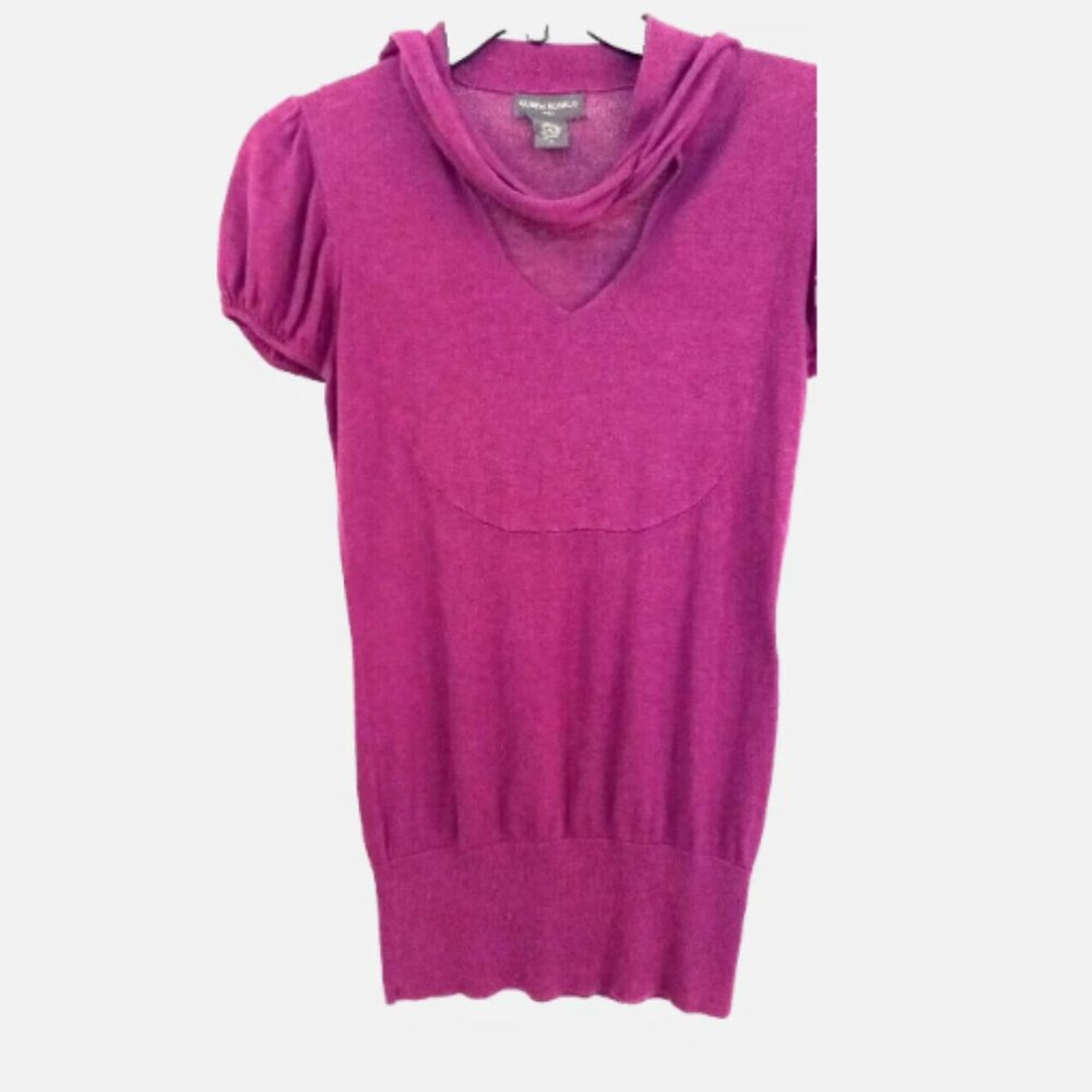 Banana Republic Juniors Top Purple Size Small Puff Short Sleeve Blouse Attached - Picture 8 of 13